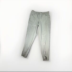 North Face Gray Cargo Athletic Hiking Pants Elastic Waist & Ankle Women’s 8